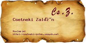 Csetneki Zalán névjegykártya